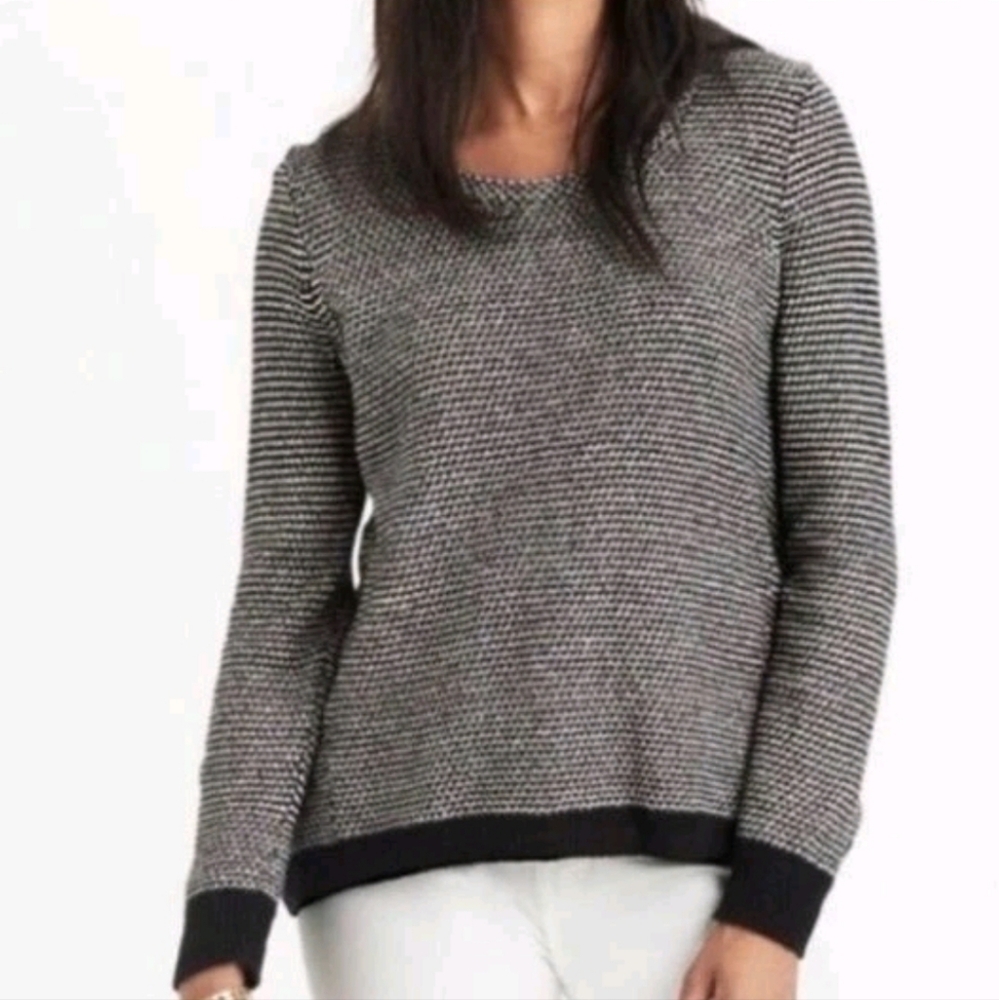 Madewell Riverside Pullover Crewneck Speckled Sweater Black And White Size M - Picture 1 of 5